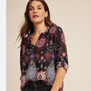 Maurices Boho 3/4 Sleeve Popover Blouse